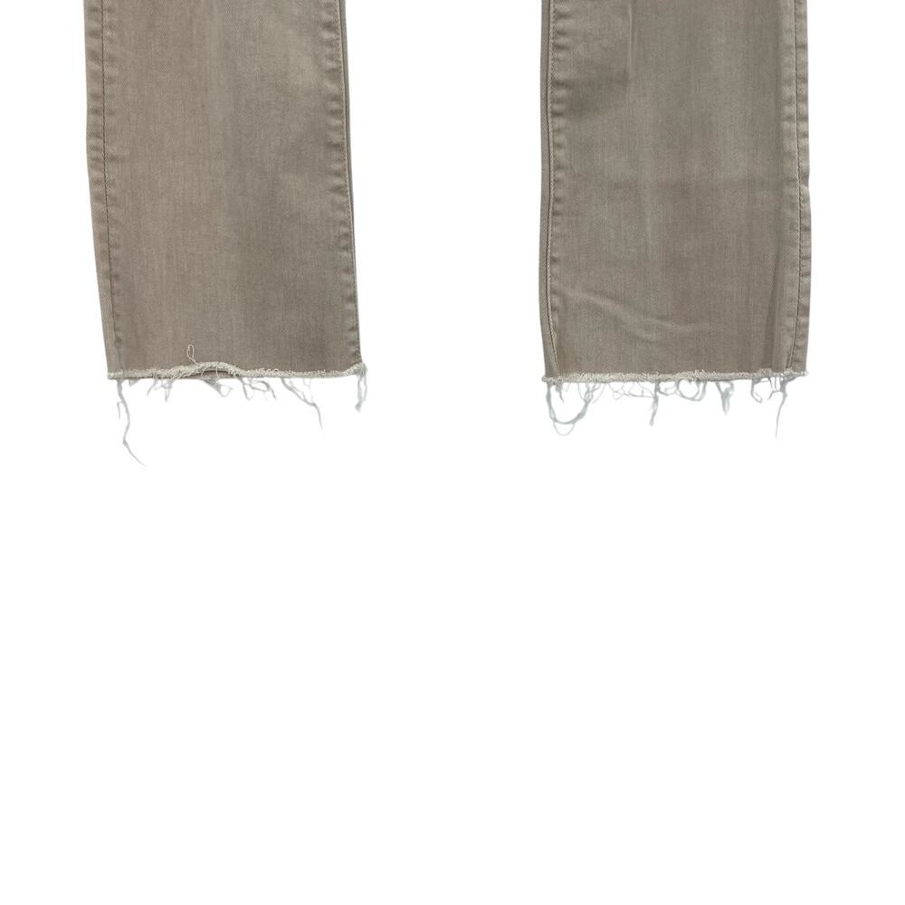 Mother Denim Insider Crop Fray Jeans Khaki Dye Distressed Size 25 - Picture 7 of 13